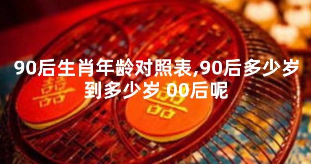 90后生肖年龄对照表,90后多少岁到多少岁 00后呢